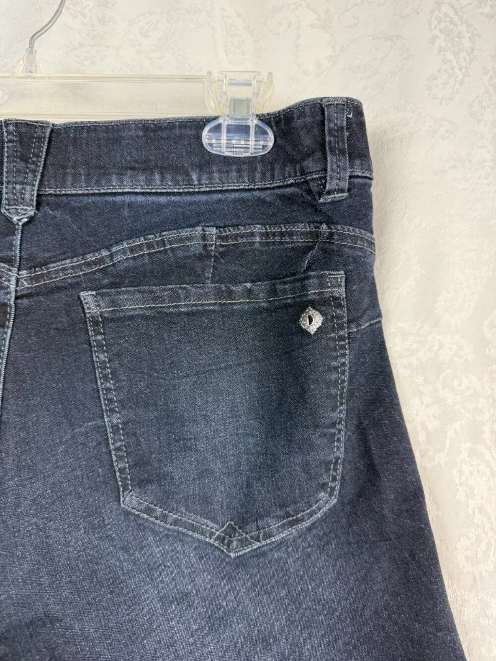 Democracy Absolution Women's Size 14 Black Denim Bermuda Shorts Stretch Mid Rise